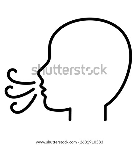 Breathe icon, symbolizing calmness, mindfulness, and breathing exercise.