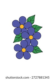 Dê vida aos seus projetos criativos com este Vibrant Blue Flowers with Green Leaves Vetor. Com uma rica paleta de azuis profundos e verdes exuberantes, esta ilustração botânica captura a beleza refrescante de um jardim de primavera. Os detalhes intrincados das pétalas e o fluxo orgânico da folhagem fazem desta uma escolha ideal para marcas de alta qualidade, suítes de convite e designs de decoração de casa.