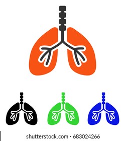 Breathe System vector icon. Illustration style is a flat iconic colored symbol with different color versions.
