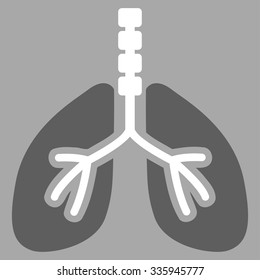 Breathe System vector icon. Style is bicolor flat symbol, dark gray and white colors, rounded angles, silver background.