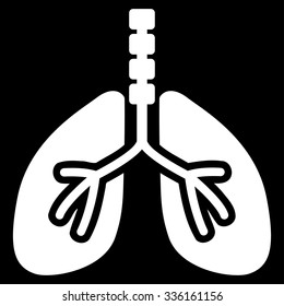 Breathe System vector icon. Style is flat symbol, white color, rounded angles, black background.