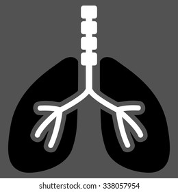 Breathe System vector icon. Style is bicolor flat symbol, black and white colors, rounded angles, gray background.