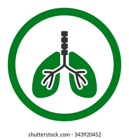Breathe System vector icon. Style is bicolor flat rounded symbol, green and gray colors, rounded angles, white background.