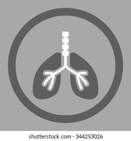 Breathe System vector icon. Style is bicolor flat rounded symbol, dark gray and white colors, rounded angles, silver background.