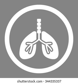 Breathe System vector icon. Style is flat rounded symbol, white color, rounded angles, gray background.