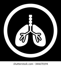 Breathe System vector icon. Style is flat rounded symbol, white color, rounded angles, black background.