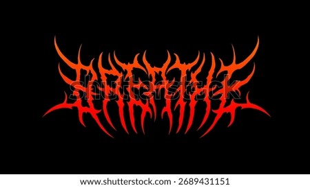 Breathe text typography vector in symmetrical shapes lettering metal style for streetwear, t-shirt print apparel, sticker, poster and band logo