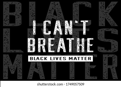 I can’t breathe vector typography 