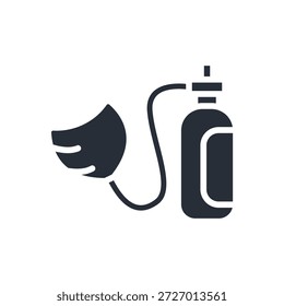 icono de aparato de respiración. Vector. Movimiento editable. signo de estilo lineal para uso Diseño web, logotipo. Ilustración de símbolo.