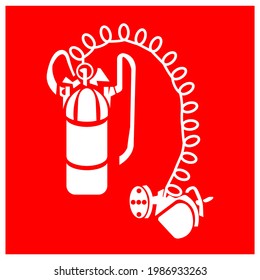 Breathing Apparatus Symbol Sign, Vector Illustration, Isolate On White Background Label .EPS10