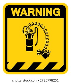 Warnschild für Atemschutzgerät, Vektorgrafik, einzeln auf weißem Hintergrund.EPS10