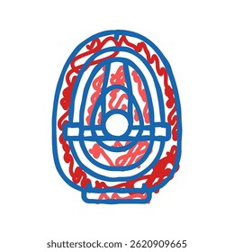 Atemschranke Erste Hilfe Doodle Symbol Skizze Vektor. Erste-Hilfe-Zeichen der Atemschutzanlage. einzelne Symbolgrafik