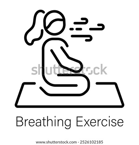 Breathing exercise icon in line style 