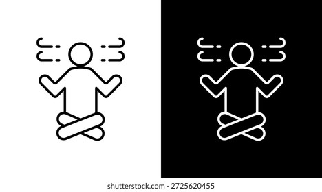 Esquema de ejercicio de respiración Diseño de conjunto de iconos blancos