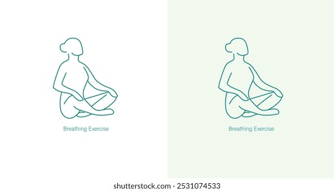 Breathing Exercise Vector Icon for Relaxation and Mindfulness