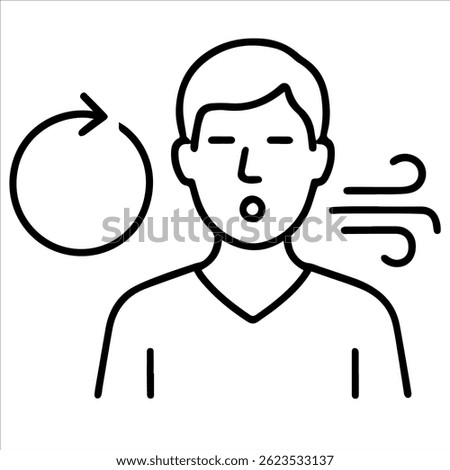 Breathing exercises icon on white background vector
Vector icon