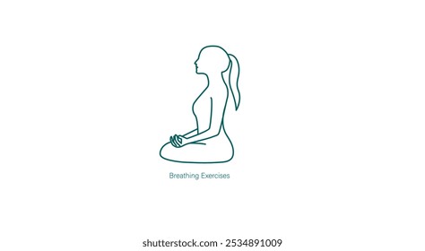 Breathing Exercises Vector Icon for Calmness and Stress Relief