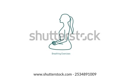 Breathing Exercises Vector Icon for Calmness and Stress Relief