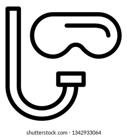breathing hose and swimming goggles