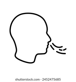 Breathing icon. Breath difficulties sign color editable