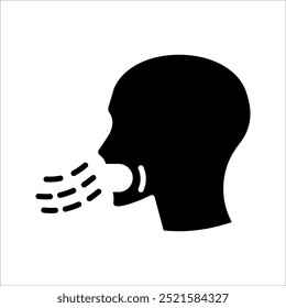 Breathing icon, Breath difficulties sign, Respiration problems symbol. 