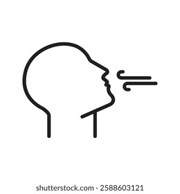 Breathing icon. Breath difficulties sign. Respiration problems symbol. vector illustration on white background
