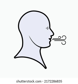Breathing Icon. Respiration Symbol - Vector.