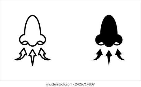 Breathing icon set. Breath difficulties sign. Respiration problems symbol. vector illustration on white background