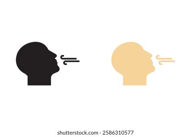 Breathing icon set. Breath difficulties sign. Respiration problems symbol. vector illustration on white background
