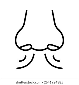 Breathing Icon. Symbol isolated on white background. vector illustration.