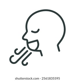 Breathing icon vector illustration. Simple line style
