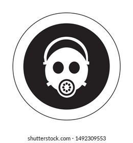 Breathing mask vector icon isolated on white background.