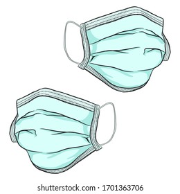 breathing mask vector illustration hand draw