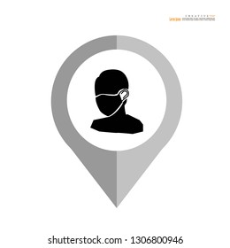 Breathing mask.dust crisis concept.flat vector icon for apps and websites.Vector illustration.