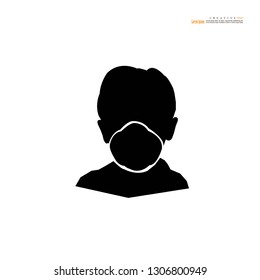 Breathing mask.dust crisis concept.flat vector icon for apps and websites.Vector illustration.