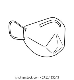 Breathing medical mask with filter. Vector respiratory face mask 
