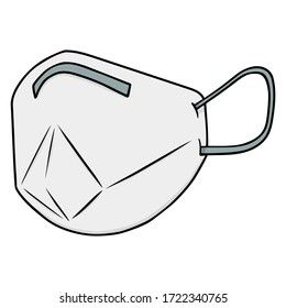 Breathing medical mask with filter. Vector respiratory face mask. Protection mask 