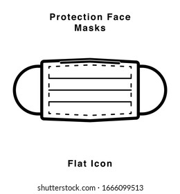 breathing medical respiratory mask. Hospital or pollution protect face masking. illustrate vector flat icon design