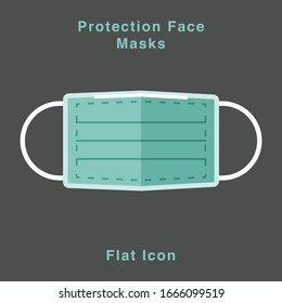  mascarilla respiratoria. El hospital o la contaminación protegen la cara enmascarada. ilustrar el diseño de iconos planos vectoriales