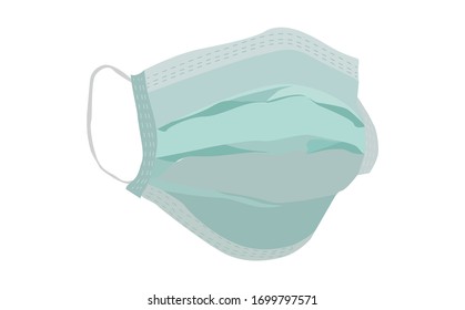 breathing medical respiratory mask. Hospital or pollution protect face masking.