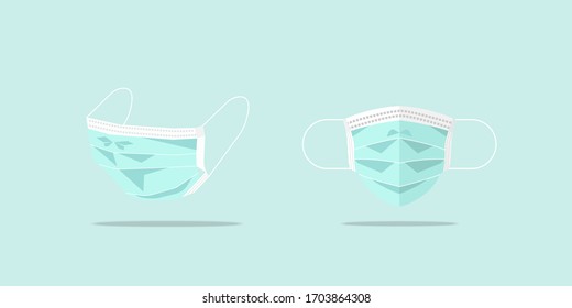 Breathing medical respiratory mask. Hospital or pollution protective face mask.