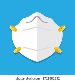 breathing medical respiratory mask. Hospital or pollution protect face masking.