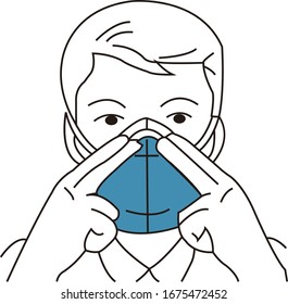 breathing medical respiratory mask, safety breathing masks Corona Virus instruction steps