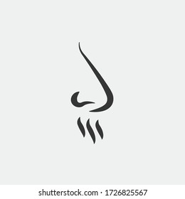 Icono de vector de la nariz respiratoria respirar