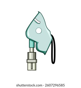 breathing oxygen mask cartoon. protection travel, cabin altitude, pressure air breathing oxygen mask sign. isolated symbol vector illustration