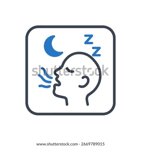Breathing Problems During Sleep Icon Isolated On White Background 

