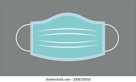 Breathing protective medical, surgical masks, dust protection respirator, disease, virus prevention, flu protection, facemask vector illustration.