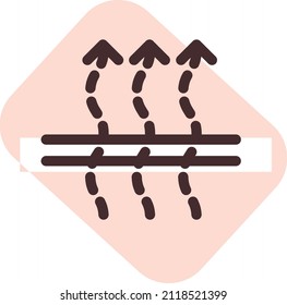 Atmende Textilien, Illustration, Vektorgrafik auf weißem Hintergrund.