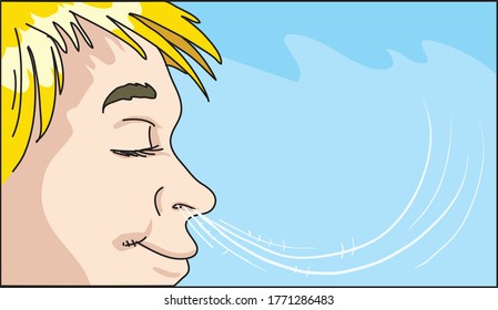 Breathing through the nose, vector