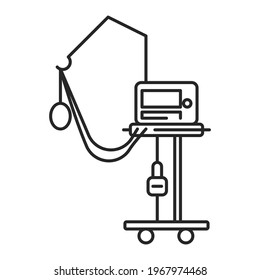 Breathing ventilator line icon. Isolated on white background. 